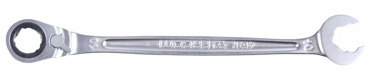Produktfoto 1 von Facom Gabel‑Ring Ratschenschlüssel Chrom 10 mm, CrV-Stahl Schließer (NO), Länge 158 mm