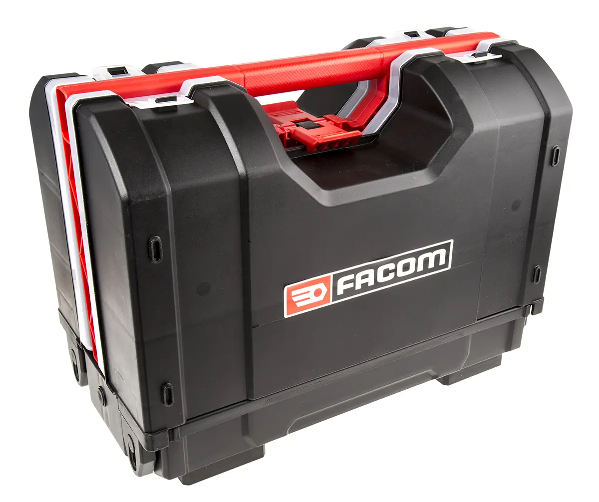 Produktfoto 1 von Facom Kunststoff Werkzeugbox Schwarz, Rot, L. 45.4 mm B. 24.4mm H. 45.4 mm, 3.1 kg, Register