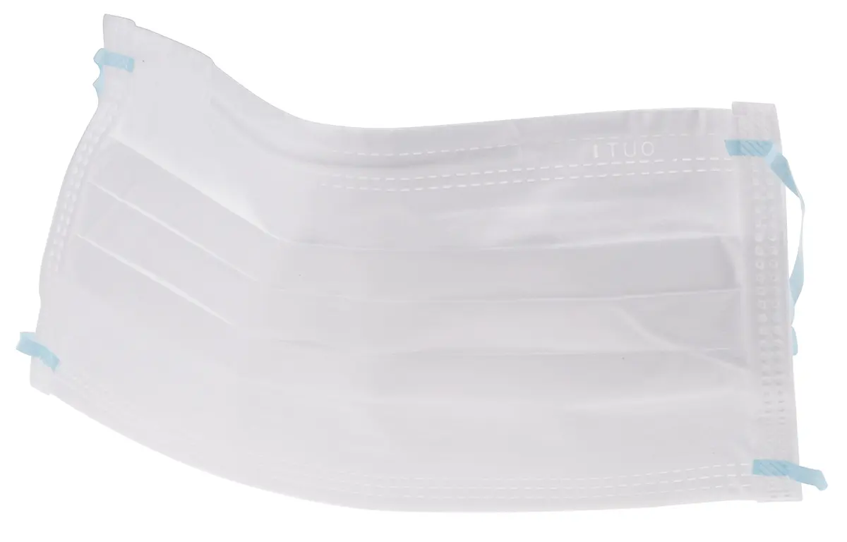Produktfoto 1 von RS PRO Einweggesichtsmaske No Weiß 100 Per Pack Stück