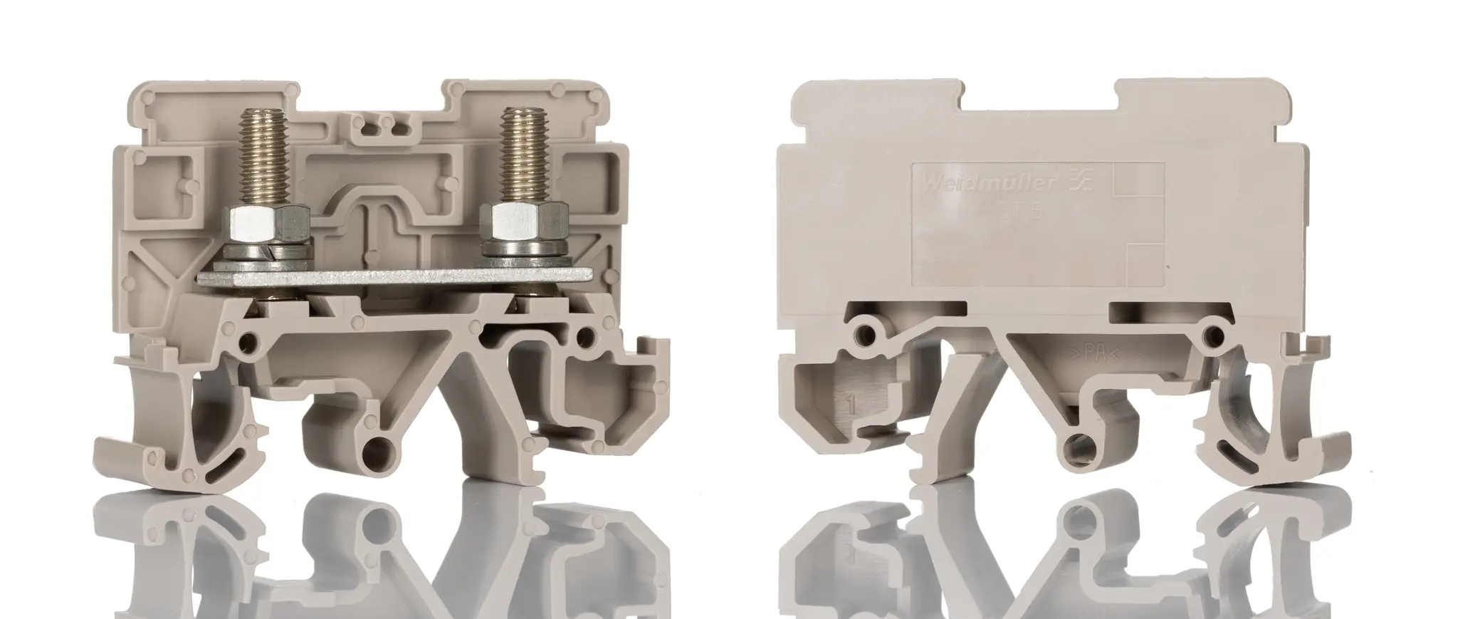 Weidmüller ST5 Anschlussklemmenblock DIN-Schiene 1 Dunkelbeige, 16 mm², 800 V Schraubbefestigung