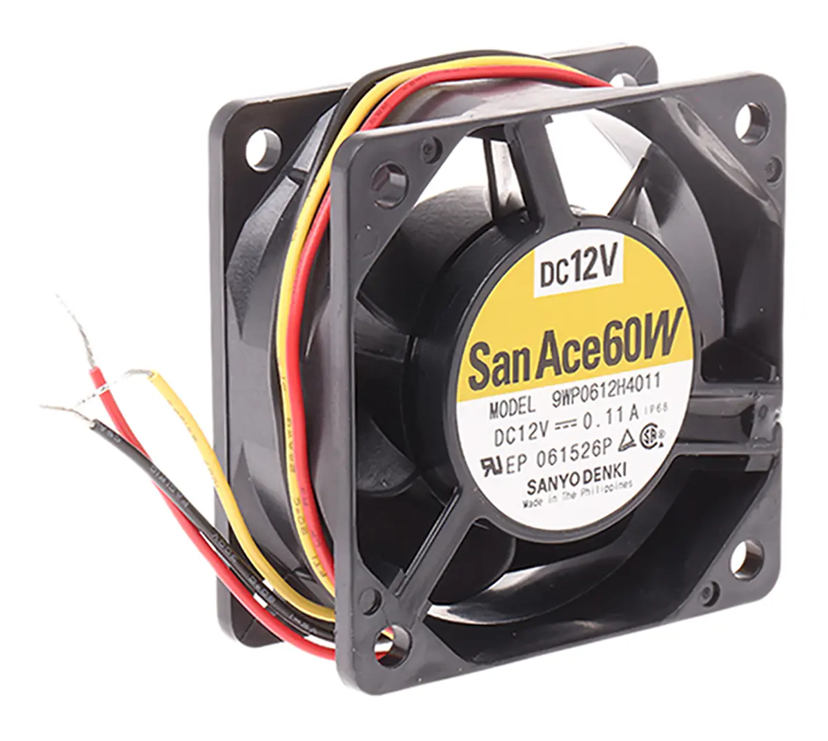 Produktfoto 1 von Sanyo Denki San Ace 9WP DC-Axiallüfter, Kugellager, 12 V dc / 1.32W, 60 x 60 x 25mm, 3800U/min, 31.8m³/h