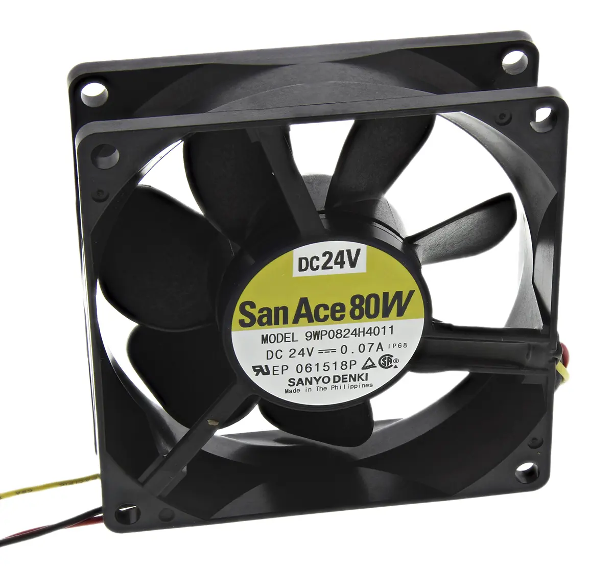 Produktfoto 1 von Sanyo Denki San Ace 9WP DC-Axiallüfter, Kugellager, 24 V dc / 1.68W, 80 x 80 x 25mm, 2900U/min, 61.9m³/h