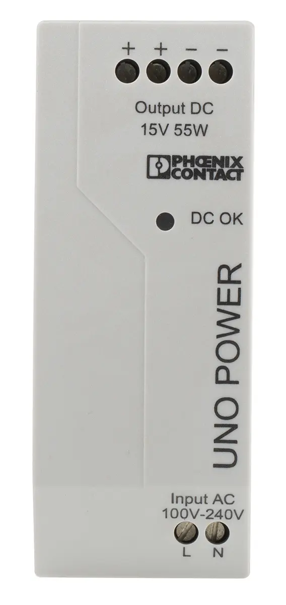 Phoenix Contact UNO-PS/1AC/15DC/ 55W DIN-Schienen Netzteil Getaktet 15V dc / 3.7A 55W 85 → 264V ac