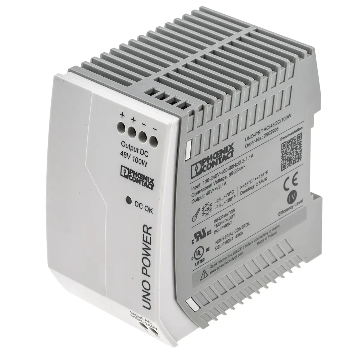 Phoenix Contact UNO-PS/1AC/48DC/100W DIN-Schienen Netzteil Getaktet 48V dc / 2.1A 100W 85 → 264V ac