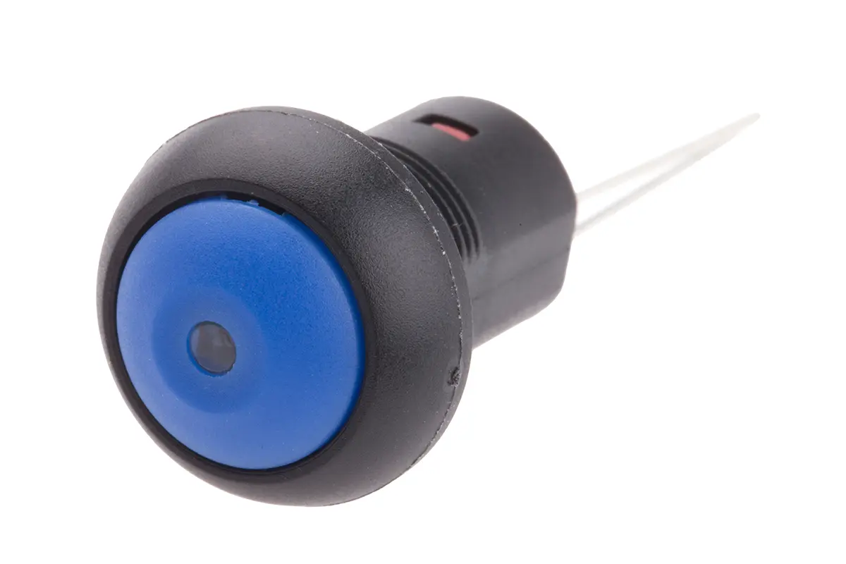 RS PRO Miniaturdruckschalter Weiß Beleuchtet Rastend Leiterplattenmontage Ø 13.6 mm, SPST / 100mA 24 V dc 30 V ac, IP67