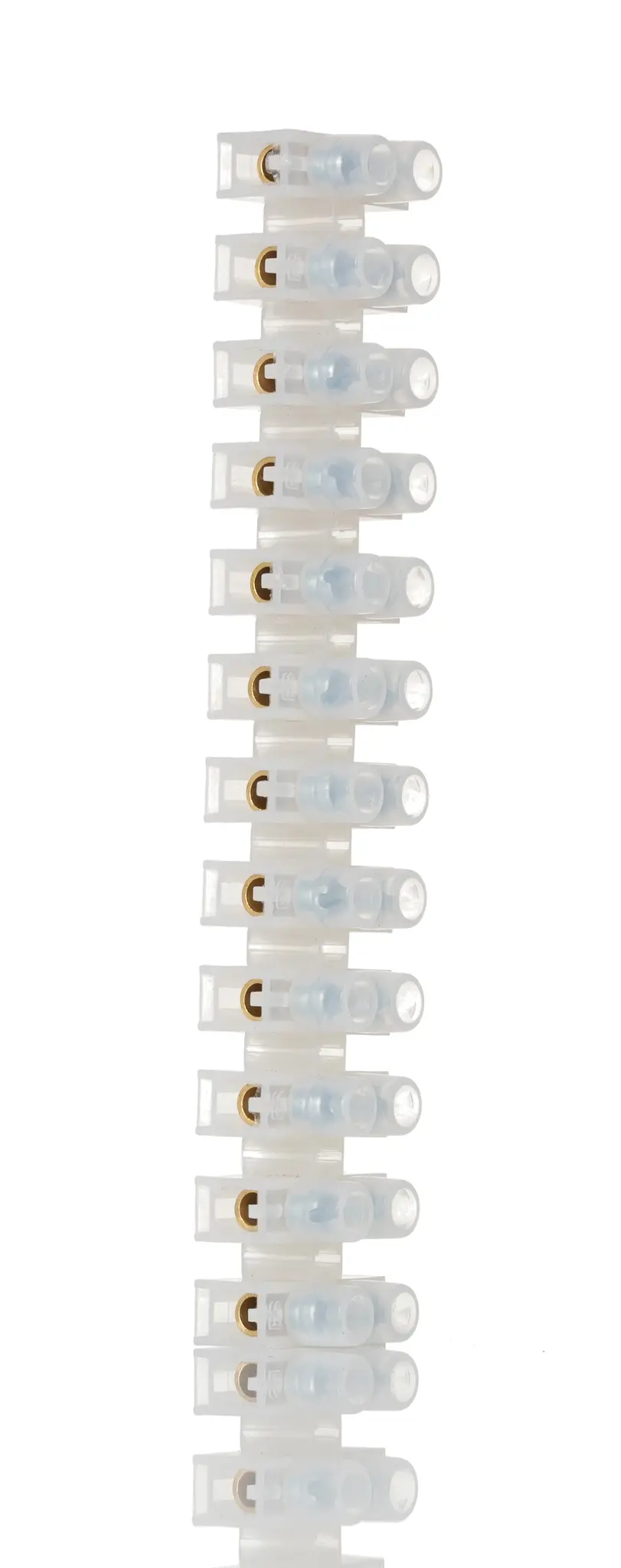 Produktfoto 1 von HellermannTyton Sigma Messing Polyethylen Klemmenleiste 5A transparent 12-polig Schraubbefestigung, Raster 9.5 mm 6 mm²