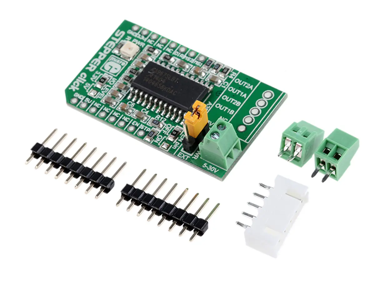 Produktfoto 1 von MikroElektronika Mikroe-1528 Evaluierungsplatine, Klick-Shield Schrittmotor