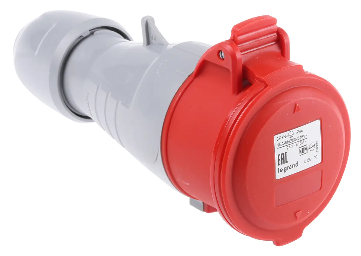 Produktfoto 1 von Legrand P17 Tempra Pro Leistungssteckverbinder Rot, 415V / 16A, Kabel IP44