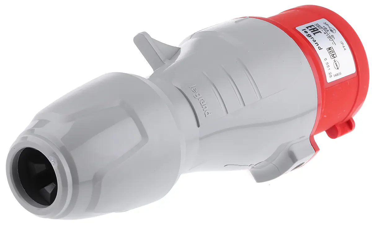 Produktfoto 1 von Legrand P17 Tempra Pro Leistungssteckverbinder Rot 3P+PE, 415V, Kabel Gerade IP44 16A