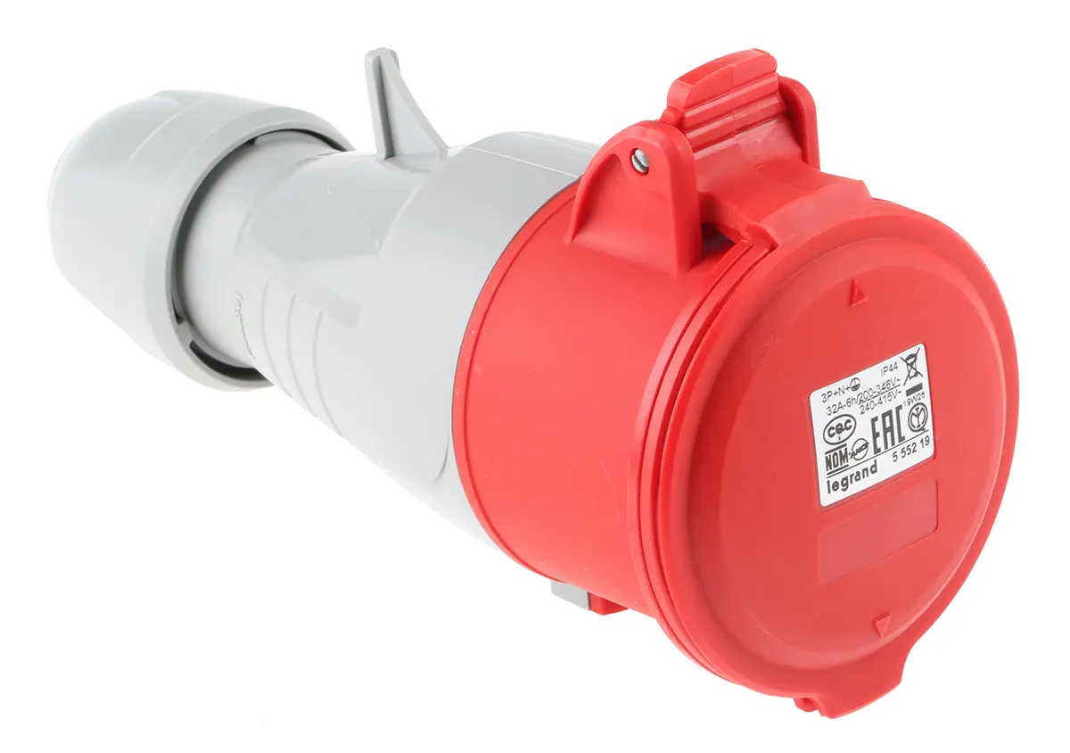 Produktfoto 1 von Legrand P17 Tempra Pro Leistungssteckverbinder Rot, 415V / 32A, Kabel IP44