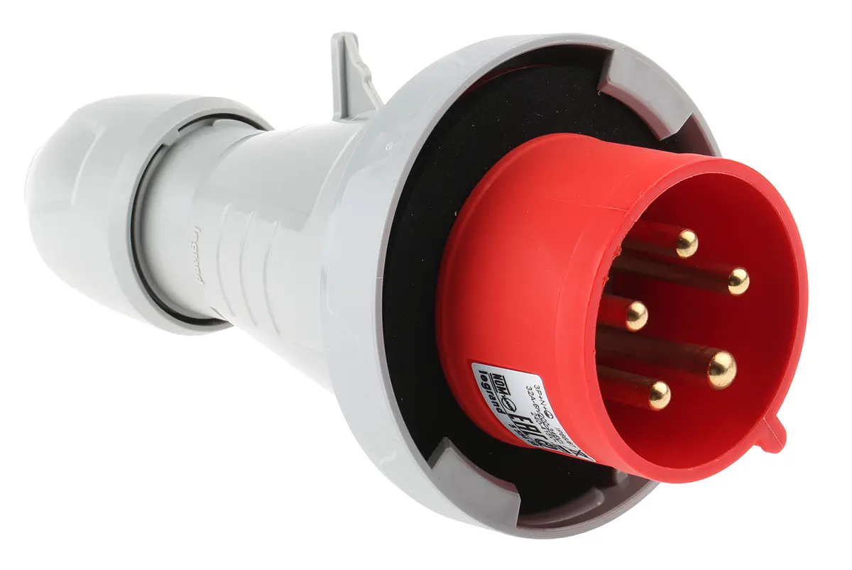 Produktfoto 1 von Legrand P17 Tempra Pro Leistungssteckverbinder Rot 3P+N+PE, 415V, Kabel Gerade IP66, IP67 32A