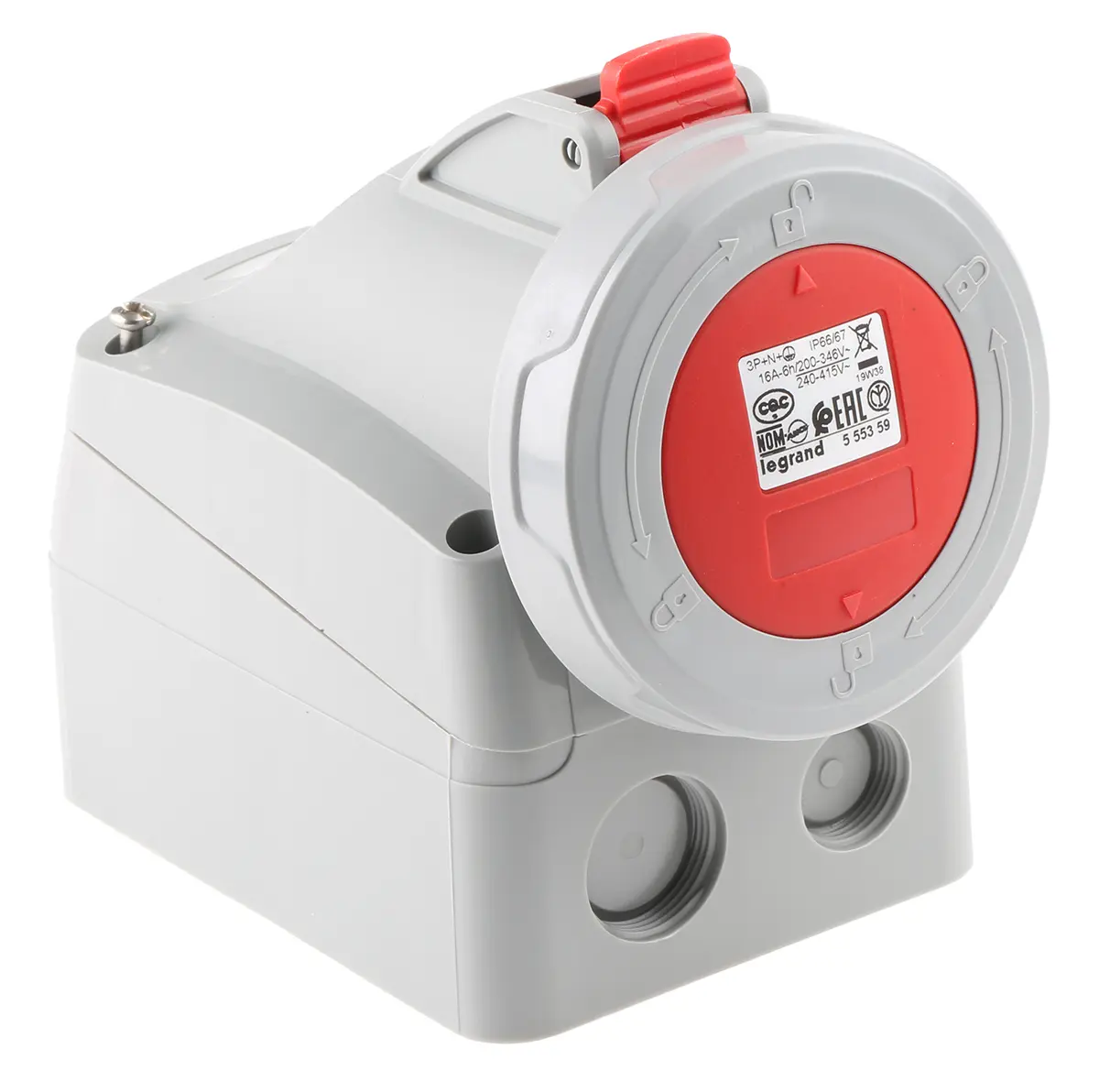 Produktfoto 1 von Legrand P17 Tempra Pro Leistungssteckverbinder Rot, 415V / 16A, Wand IP66, IP67