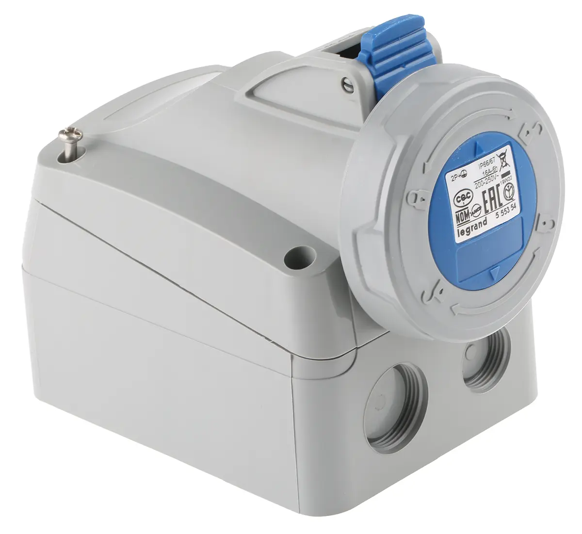 Produktfoto 1 von Legrand P17 Tempra Pro Leistungssteckverbinder Blau, 230V / 16A, Wand IP66, IP67