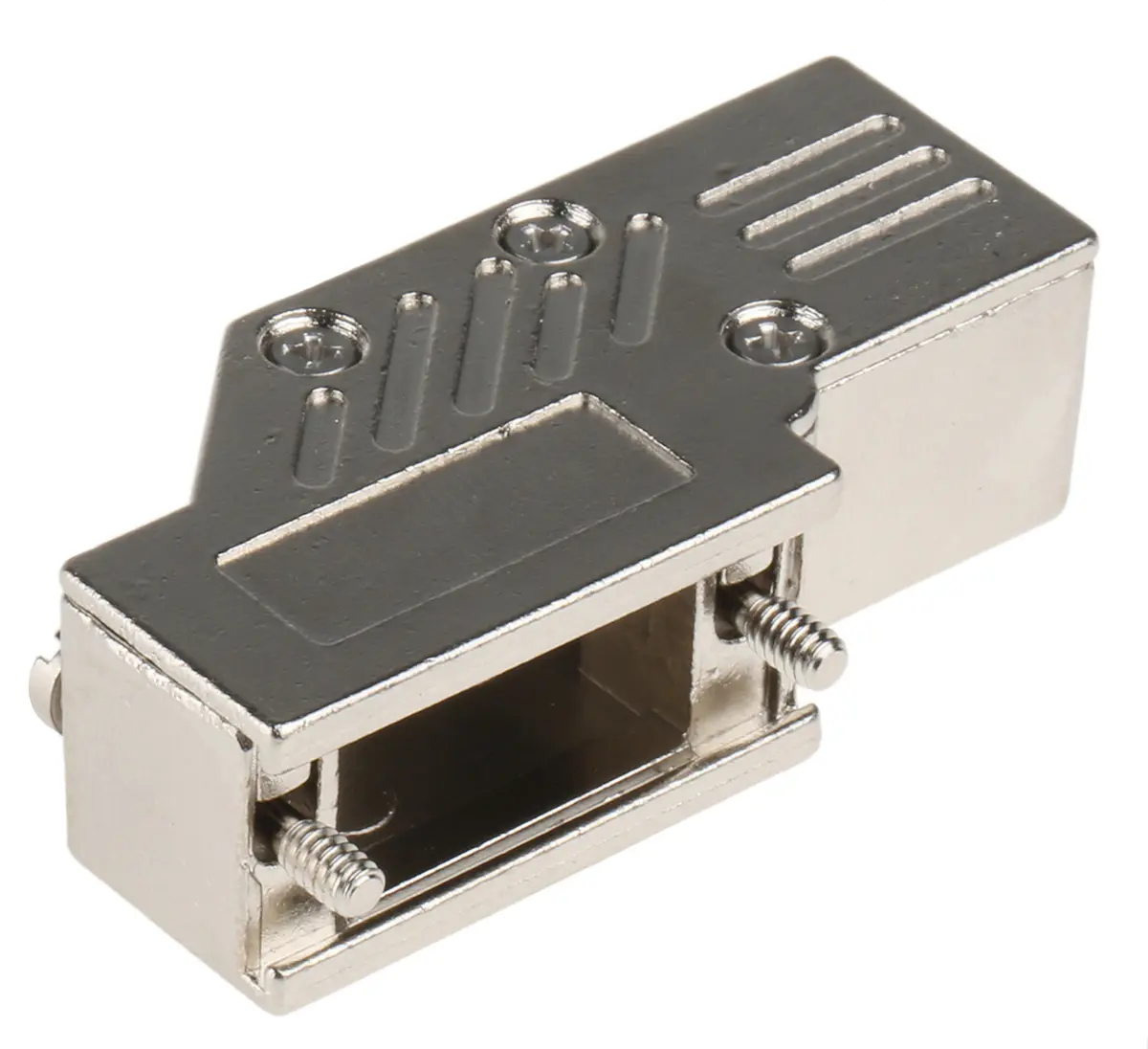 Produktfoto 1 von MH Connectors MHDCMR D-Sub-Gehäuse gewinkelt, 9-polig, D: D-Sub-Gehäuse Zugentlastung, Silber, Größe E, aus Zink