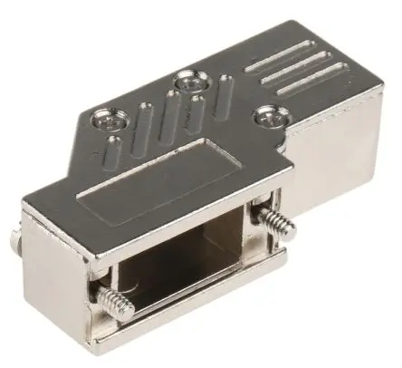 Produktfoto 1 von MH Connectors MHDCMR D-Sub-Gehäuse gewinkelt, 9-polig, D: D-Sub-Gehäuse Zugentlastung, Silber, Größe E, aus Zink