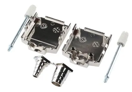 Produktfoto 1 von MH Connectors MHDPPK-T/M D-Sub-Gehäuse Gerade, 9-polig, D: D-Sub-Gehäuse Zugentlastung, Silber, Größe E, aus ABS