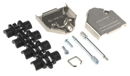 MH Connectors MHDTZK D-Sub-Gehäuse Gerade, 15-polig, D: D-Sub-Gehäuse Zugentlastung, Silber, Größe A, aus Zink