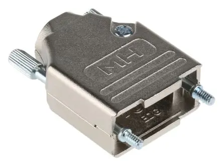 Produktfoto 1 von MH Connectors MHDTZK-RA D-Sub-Gehäuse Gerade, 9-polig, D: D-Sub-Gehäuse Zugentlastung, Silber, Größe E, aus Zink
