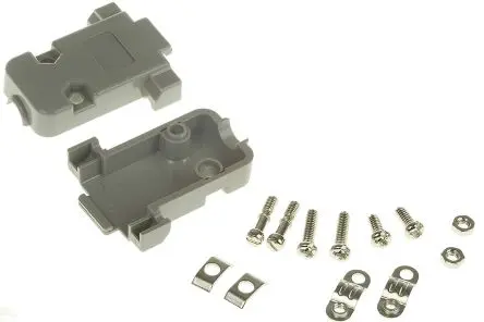 MH Connectors MHCCOV D-Sub-Gehäuse Gerade, 9-polig, D: D-Sub-Gehäuse Zugentlastung, Grau, Größe E, aus ABS