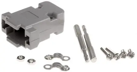 MH Connectors MHCCOV D-Sub-Gehäuse Gerade, 9-polig, D: D-Sub-Gehäuse Zugentlastung, Grau, Größe E, aus ABS