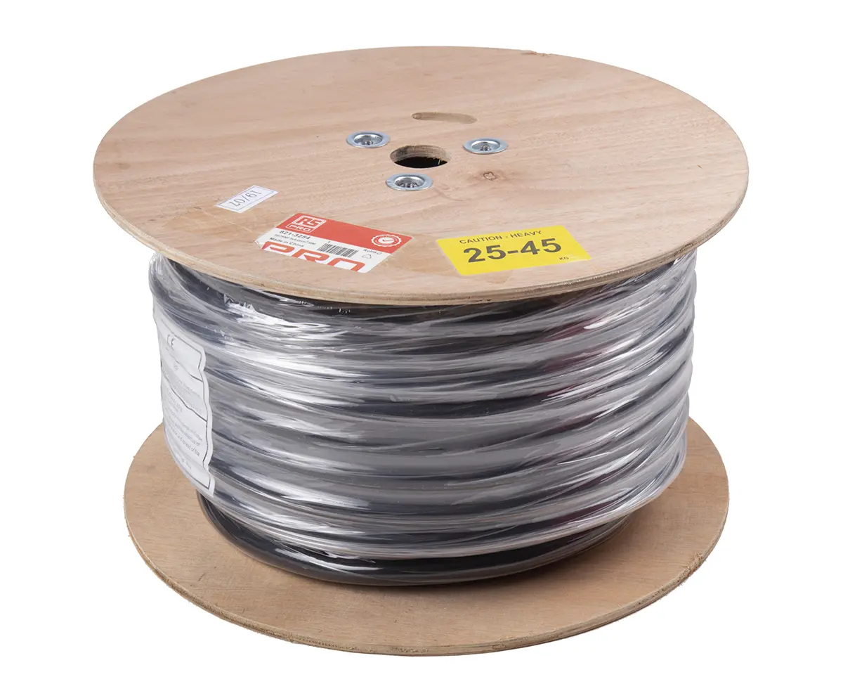 Produktfoto 1 von RS PRO H07RN-F Netzkabel, 5-adrig Schwarz /Ø 19.1 mm Außen-ø , 50 m 60 °C, 750 V ac, Ethylen-Propylen-Gummi