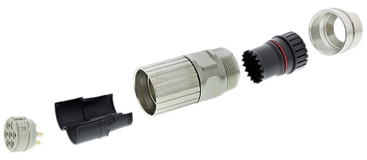 Produktfoto 1 von Phoenix Contact CA-06S M23 M23 Rundsteckverbinder Buchse 6-polig Buchse 20A Kabel IP40