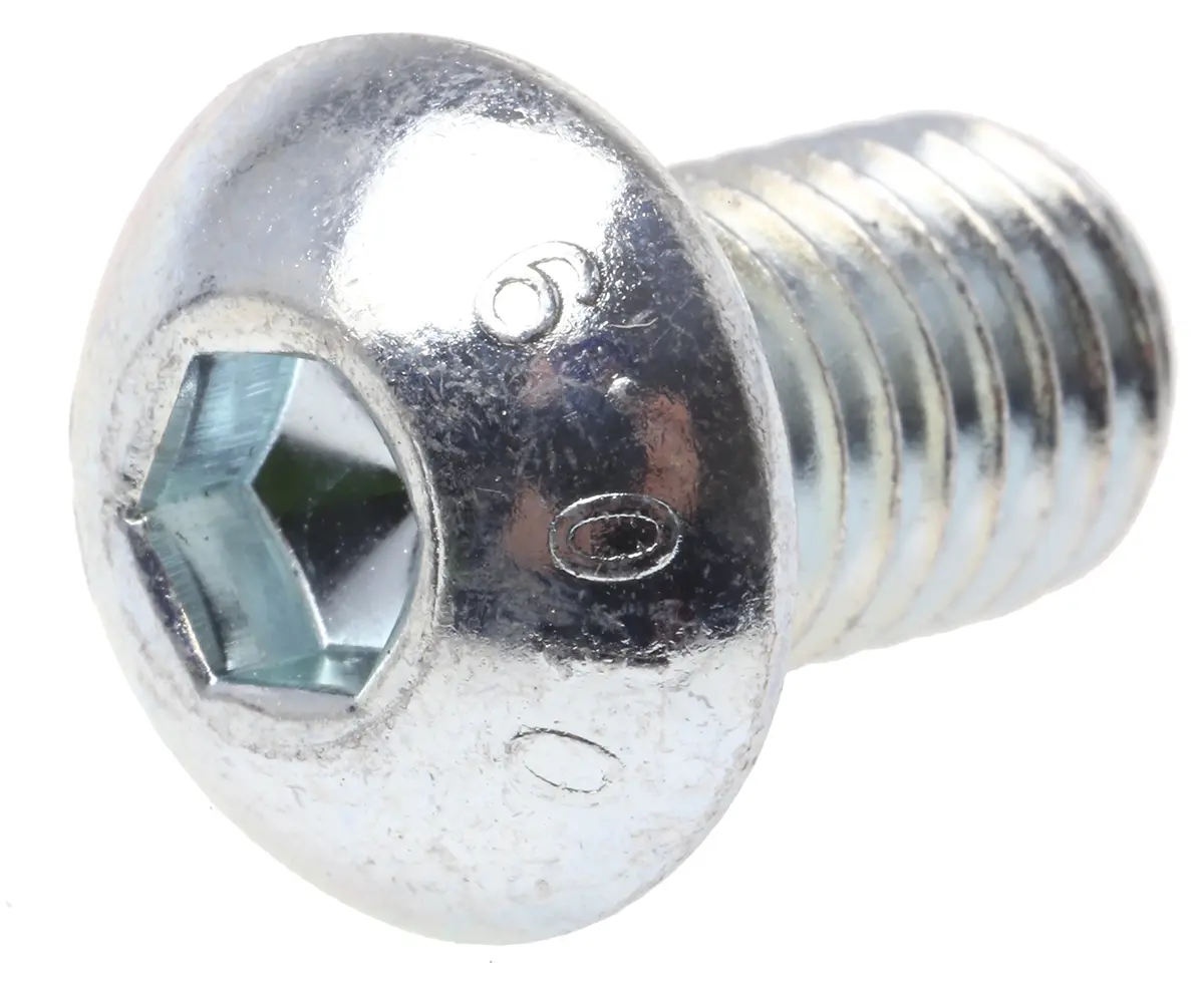 Produktfoto 1 von RS PRO Linsenkopf Innensechskantschraube, Stahl verzinkt, M10 x 1.5mm, 16mm