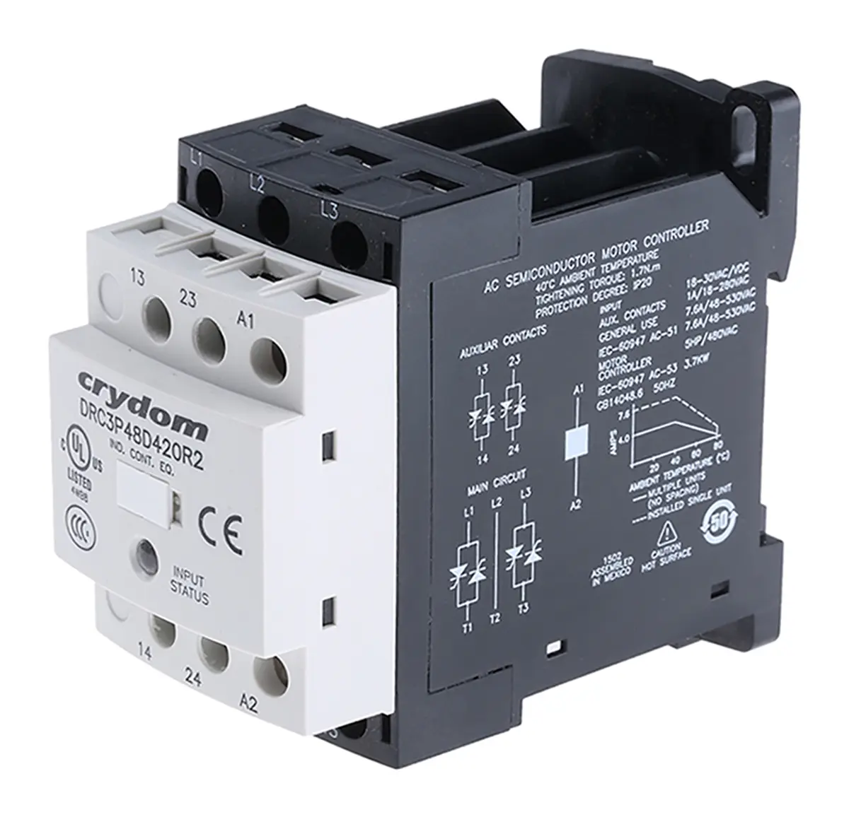 Produktfoto 1 von Sensata Crydom DIN-Schienen Halbleiterrelais / 7,6 A