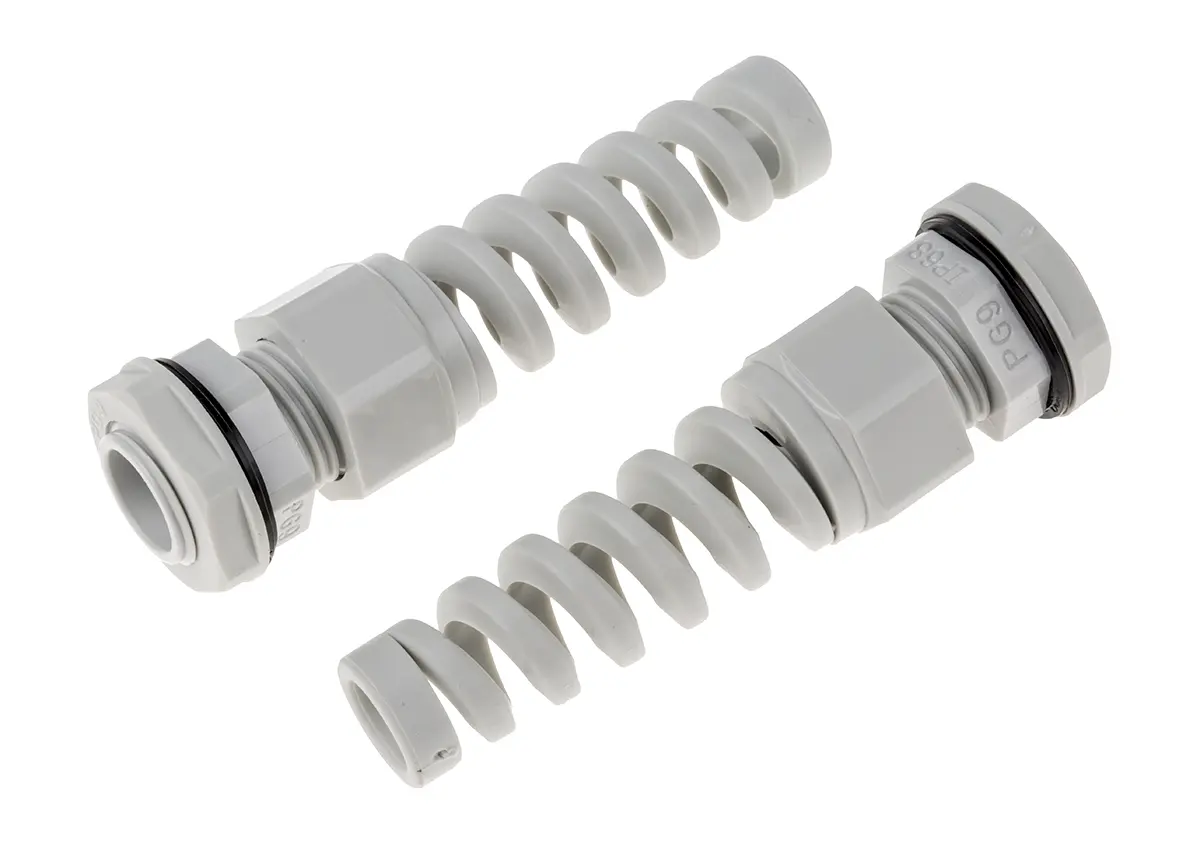 Produktfoto 1 von RS PRO Kabelverschraubung, PG9 Nylon 6.6 Grau 4 mm/ 8 mm, IP68