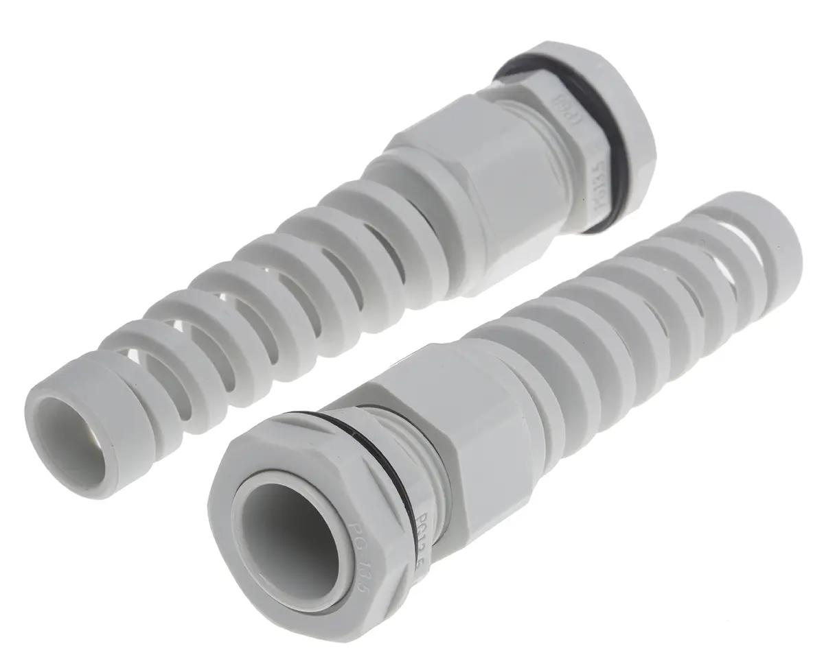 Produktfoto 1 von RS PRO Kabelverschraubung, PG13.5 Nylon 6.6 Grau 6 mm/ 12 mm, IP68