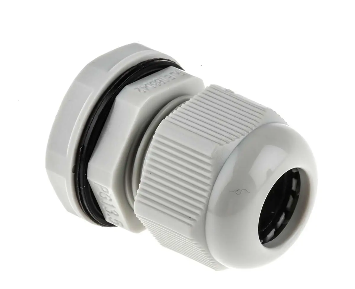 Produktfoto 1 von RS PRO Kabelverschraubung, PG13.5 Nylon 6.6 Grau 6 mm/ 12 mm, IP68