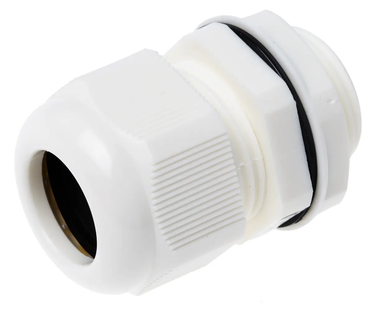 Produktfoto 1 von RS PRO AG-D Kabelverschraubung, M25 Nylon 6.6 Weiß 13 mm/ 18 mm, IP68