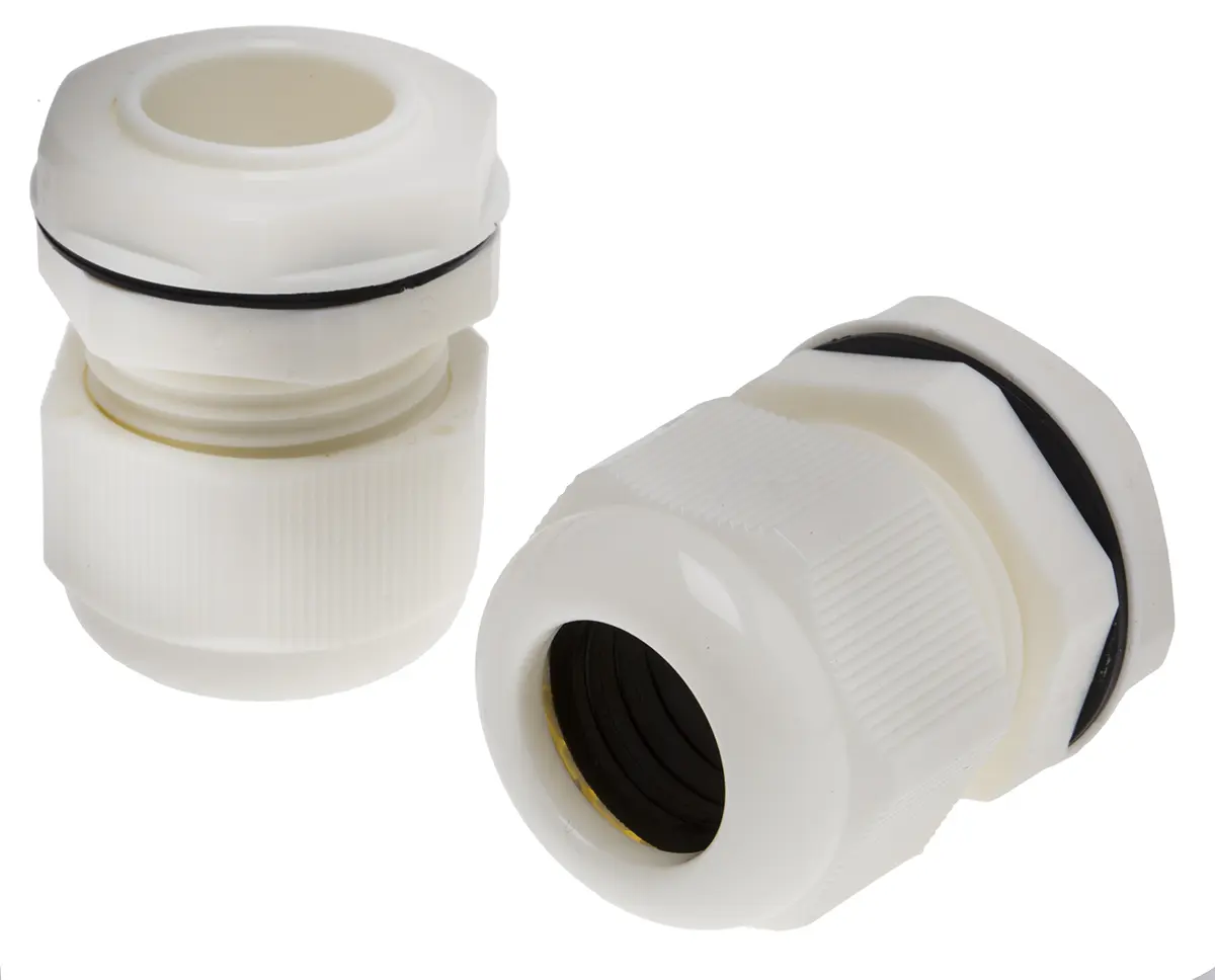 Produktfoto 1 von RS PRO AG-D Kabelverschraubung, M25 Nylon 6.6 Weiß 13 mm/ 18 mm, IP68