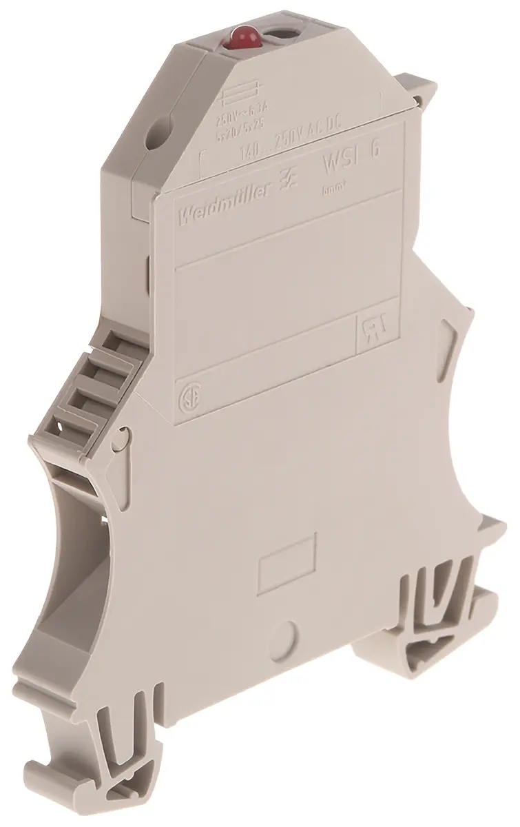 Produktfoto 1 von Weidmüller W Reihenklemme mit Sicherungshalter 1 Beige, 6 mm², 250 V ac/dc Schraubbefestigung Abgesichert