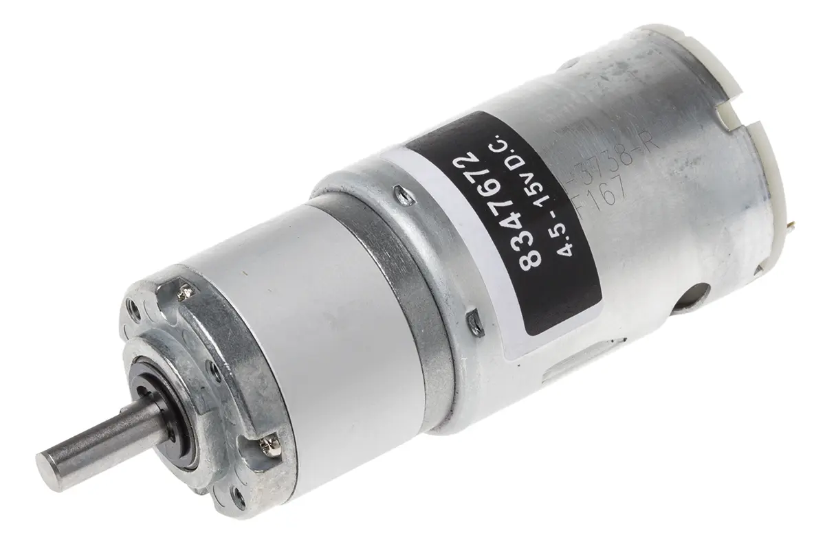 Produktfoto 1 von RS PRO 942D Bürsten-Getriebemotor DC-Getriebemotor 27:1, 12 V / 19.8 W, 537 rpm, Wellen-Ø 6 mm x 82.9 mm x 16.3 mm