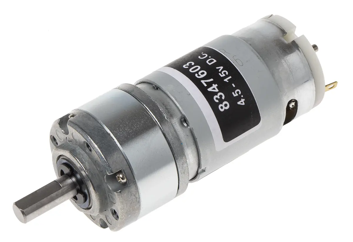 Produktfoto 1 von RS PRO 940D Bürsten-Getriebemotor DC-Getriebemotor bis 10 Ncm 5:1, 12 V / 12.8 W, 1460 rpm, Wellen-Ø 6 mm, 32 mm x 66.5