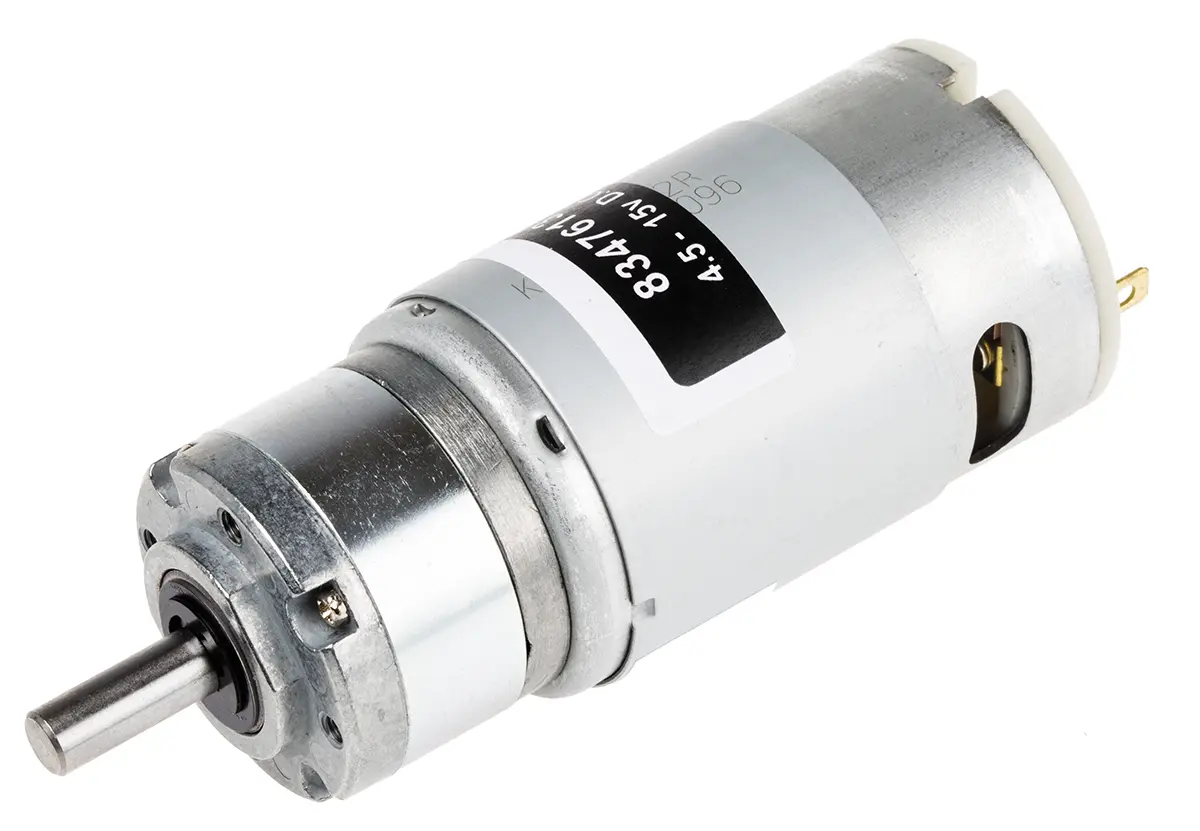 Produktfoto 1 von RS PRO 942D Bürsten-Getriebemotor DC-Getriebemotor bis 8 Ncm 5:1, 12 V / 12 W, 1200 rpm, Wellen-Ø 6 mm, 37 mm x 78.5 mm