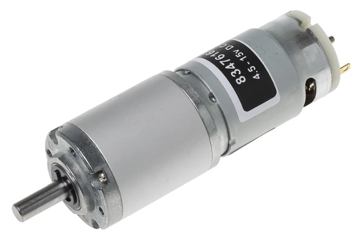 Produktfoto 1 von RS PRO Bürsten-Getriebemotor bis 1,2 Nm, 12 V dc / 7 W, , Wellen-Ø 6mm, 32 (Dia.)mm x 85.5mm