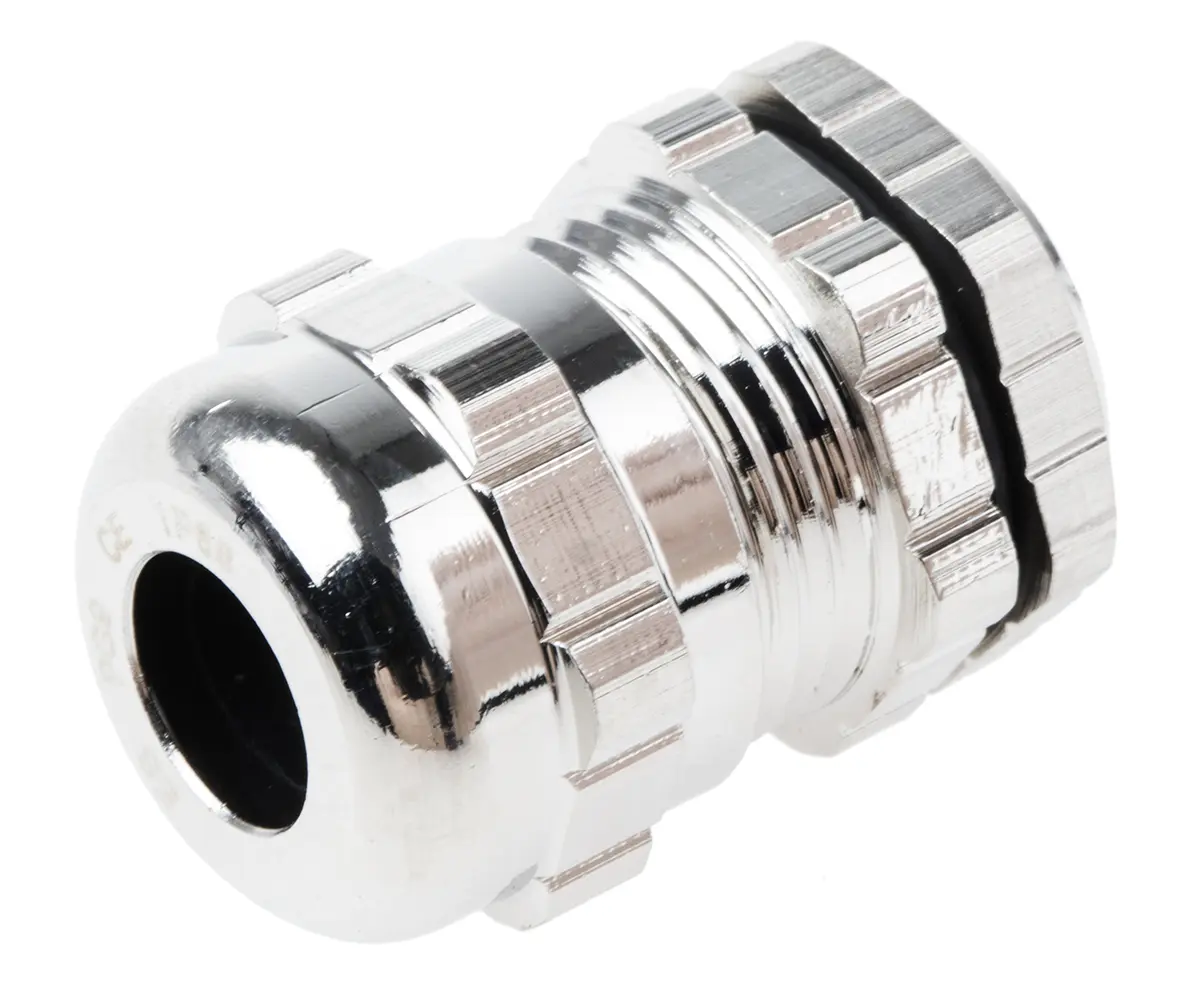 Produktfoto 1 von RS PRO Kabelverschraubung, PG9 Messing vernickelt Metallisch 4 mm/ 8 mm, IP68