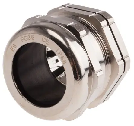 Produktfoto 1 von RS PRO Kabelverschraubung, PG36 Messing vernickelt Metallisch 22 mm/ 32 mm, IP68