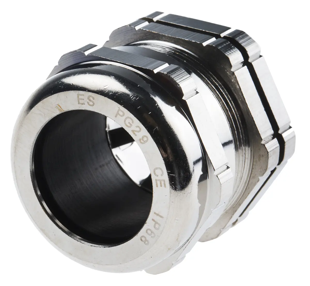 Produktfoto 1 von RS PRO Kabelverschraubung, PG29 Messing vernickelt Metallisch 18 mm/ 25 mm, IP68