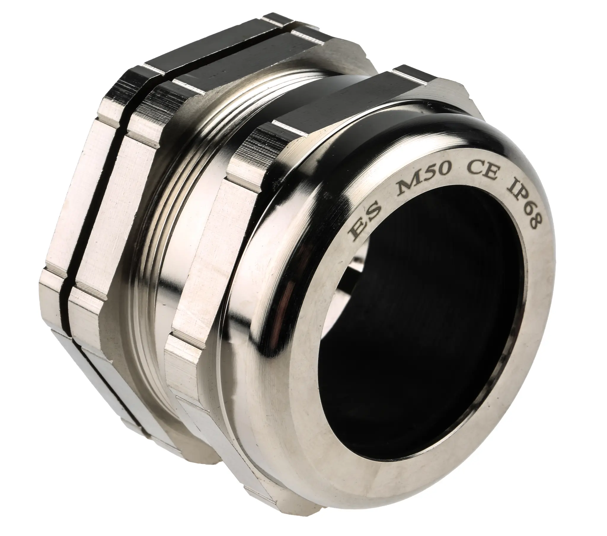 Produktfoto 1 von RS PRO Kabelverschraubung, M50 Messing vernickelt Metallisch 30 mm/ 38 mm, IP68