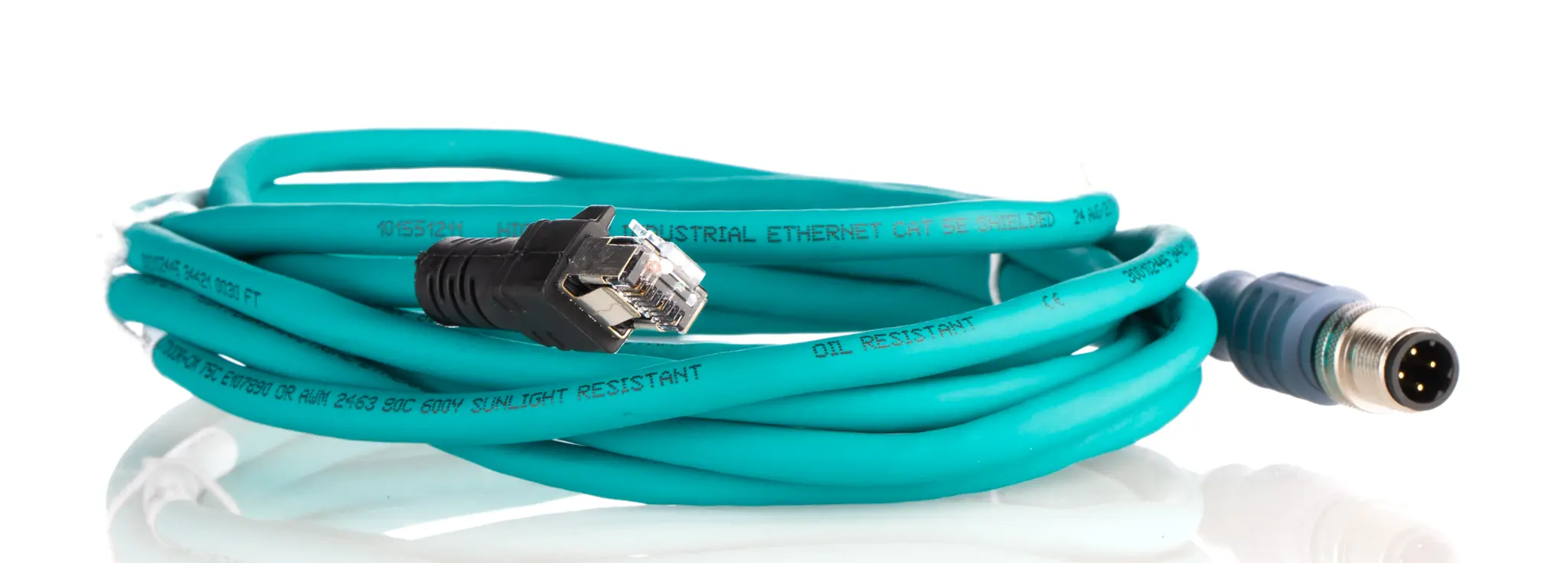 Produktfoto 1 von Turck M12, RJ45 Ethernet-Kabel, 3 m, Blaugrün, Polyurethan