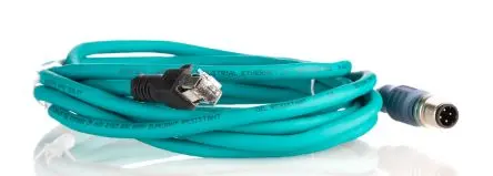 Turck M12, RJ45 Ethernet-Kabel, 3 m, Blaugrün, Polyurethan