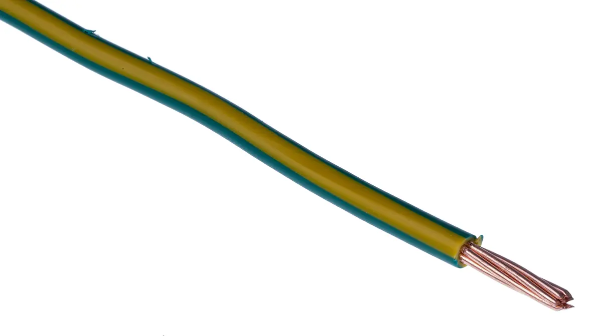 Produktfoto 1 von RS PRO H07V-R Einzeladerleitung 6 mm², 10 AWG 100m Grün/Gelb PVC isoliert Ø 4.3 → 5.2mm 7 / 1,03 mm Litzen