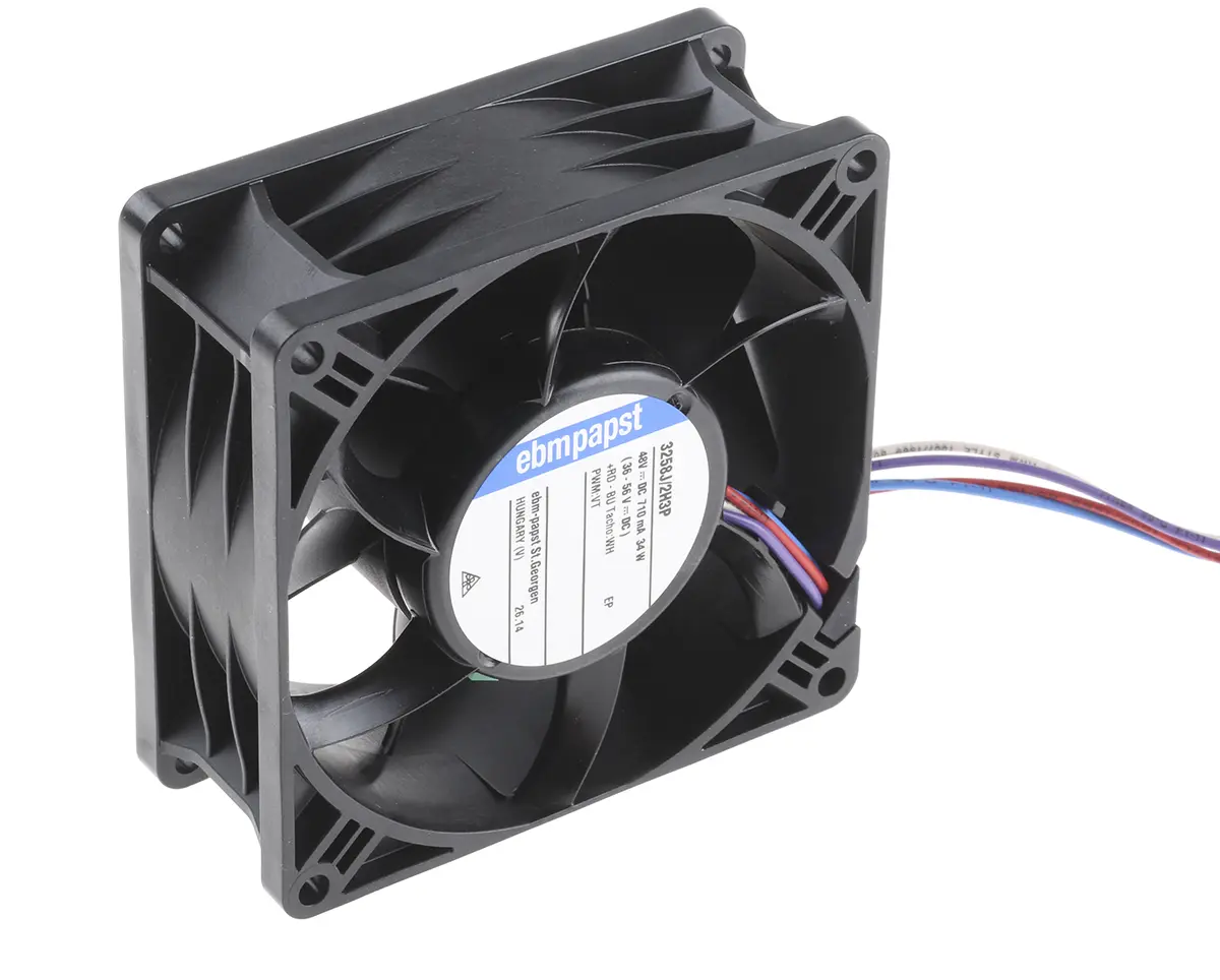 Produktfoto 1 von ebm-papst 3250 J - S-Panther Axiallüfter, Kugel, 48V dc / 33.6 W 0.12 A, 7450 U/min, 270 m³/h IP68 92 mm 38.15mm 38.15