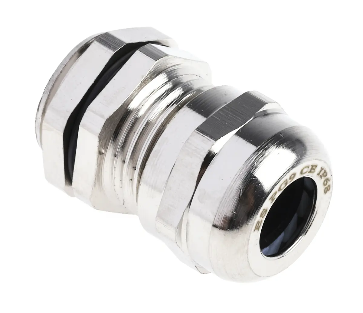 Produktfoto 1 von RS PRO Kabelverschraubung, PG9 Messing vernickelt Metallisch 4 mm/ 8 mm, IP68