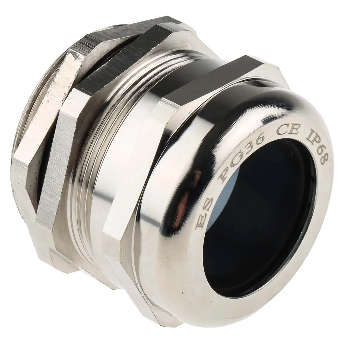 Produktfoto 1 von RS PRO Kabelverschraubung, PG36 Messing vernickelt Metallisch 22 mm/ 32 mm, IP68
