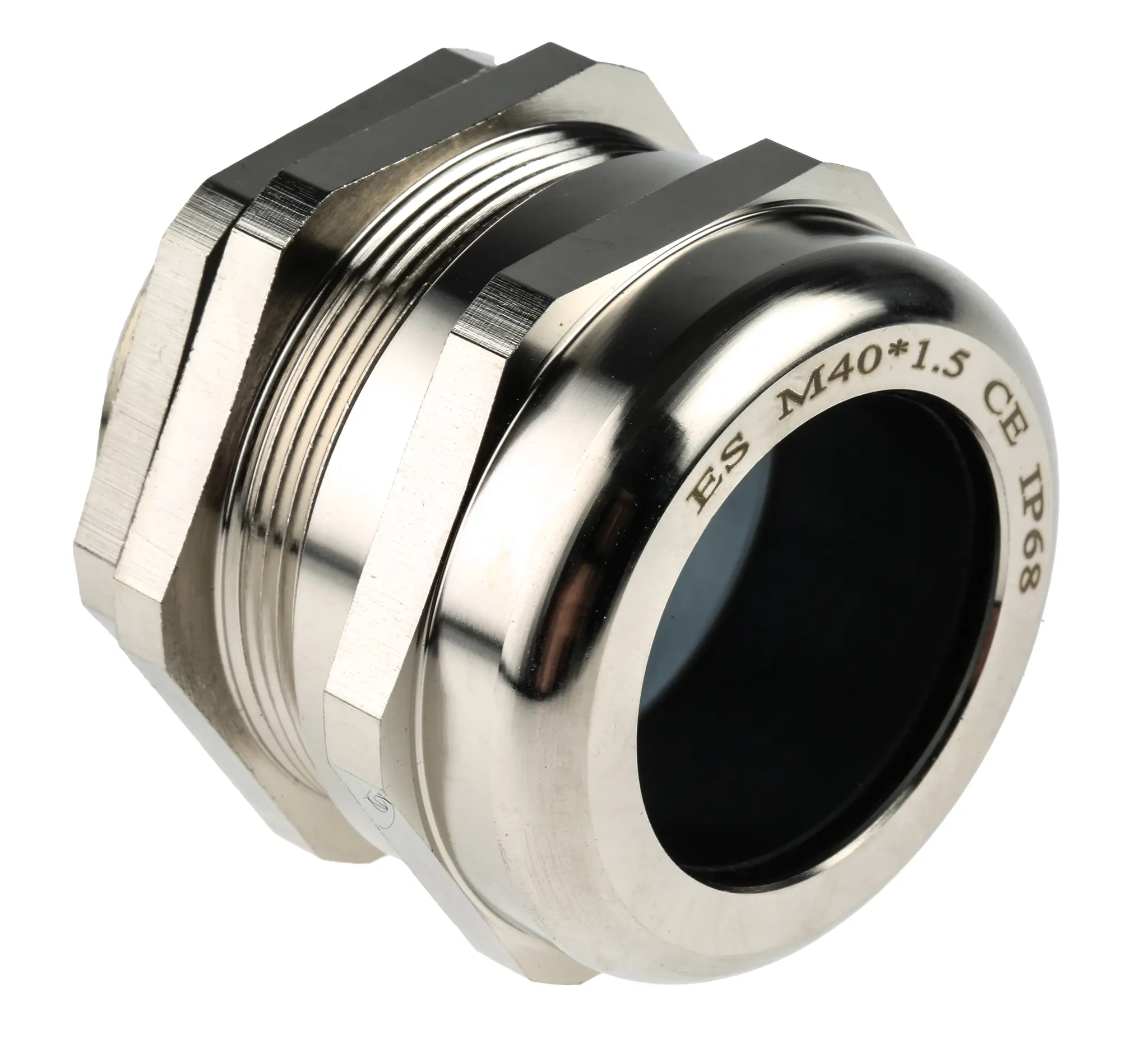 Produktfoto 1 von RS PRO Kabelverschraubung, M40 Messing vernickelt Metallisch 22 mm/ 32 mm, IP68