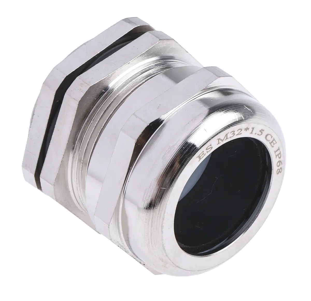 Produktfoto 1 von RS PRO Kabelverschraubung, M32 Messing vernickelt Metallisch 15 mm/ 22 mm, IP68